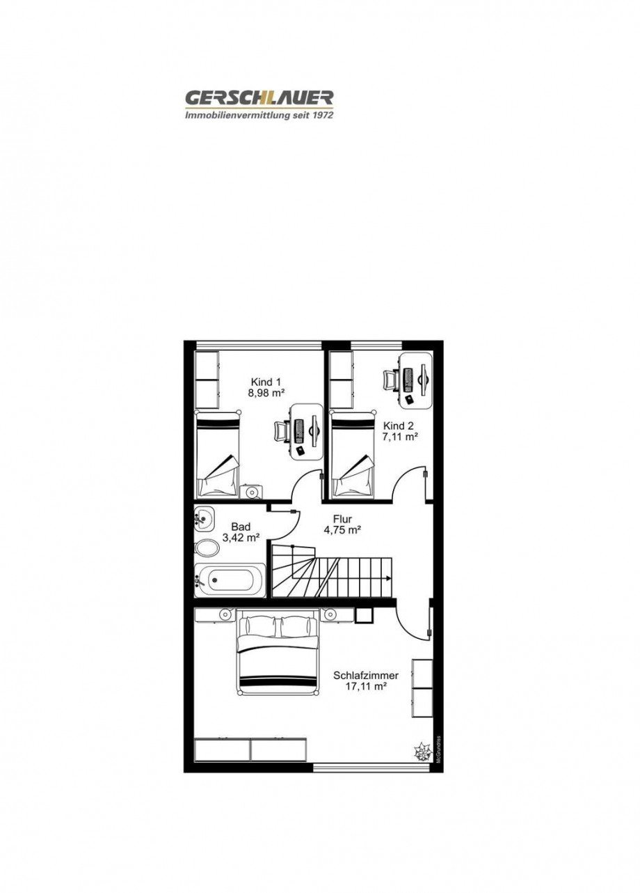 Grundriss_1.OG Reihenmittelhaus M�nchen