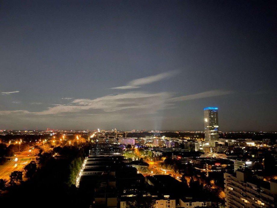 Ausblick am Abend Penthousewohnung M�nchen