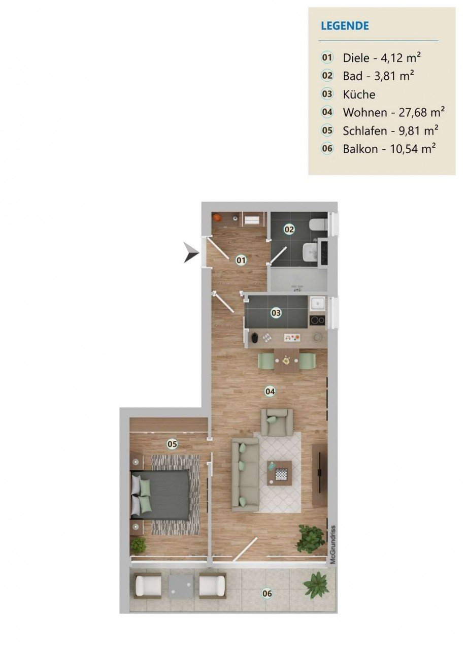 Grundriss Etagenwohnung Pullach im Isartal