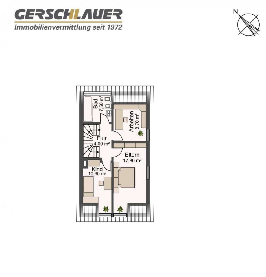 Grundriss Dachgeschoss Doppelhaush�lfte M�nchen