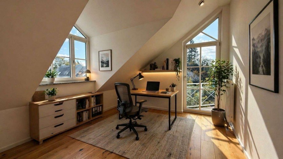 Arbeitszimmer Staging Maisonettewohnung M�nchen