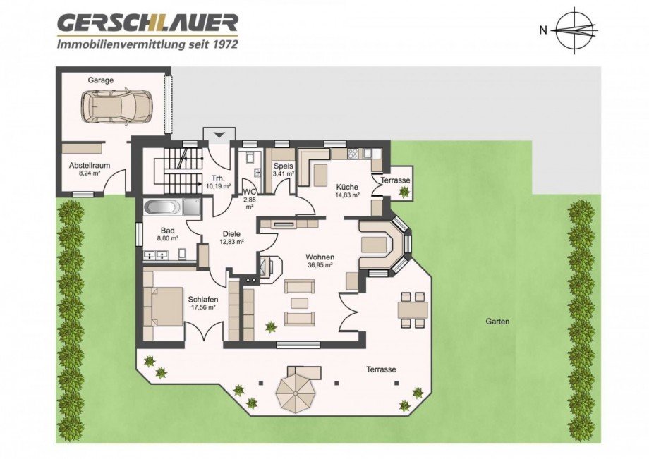 EG Grundriss Zweifamilienhaus Tutzing