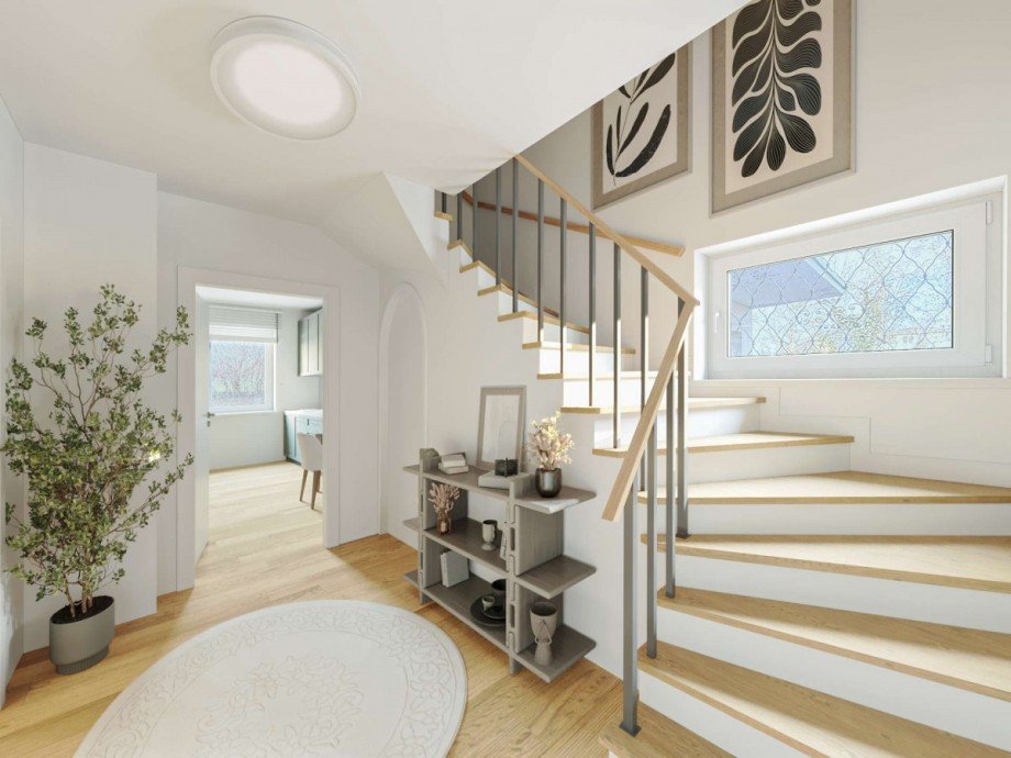 Treppenhaus Animation Einfamilienhaus M�nchen