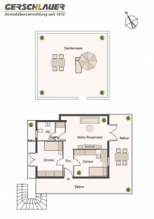 Grundriss Verkauft: Traumhafte 3-Zi.-Penthouse-Whg. mit Dachterrasse in Toscolano-Maderno am Gardasee
