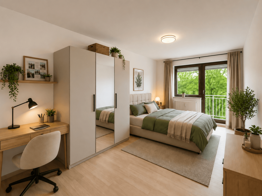 Schlafzimmer gestaged Etagenwohnung M�nchen