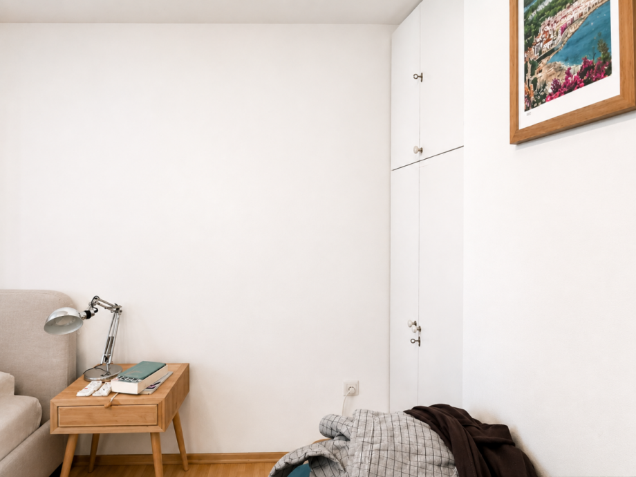 Nische f�r Kleiderschrank im Schlafzimmer Etagenwohnung M�nchen