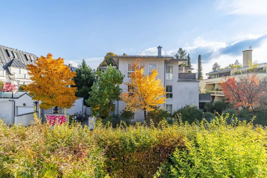 Ausblick vom Wohnzimmer Etagenwohnung M�nchen