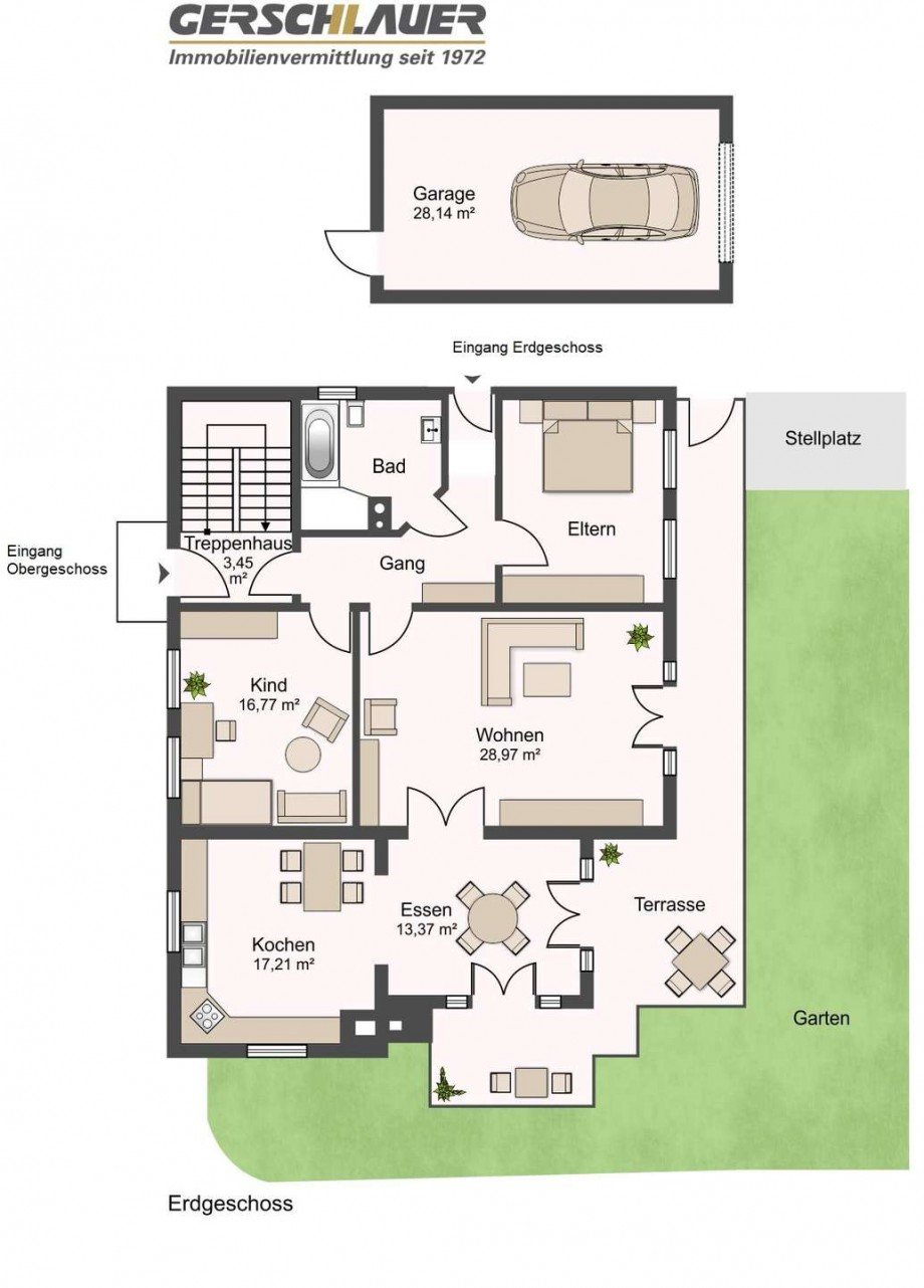 Erdgeschoss Zweifamilienhaus 83371 Traunreut