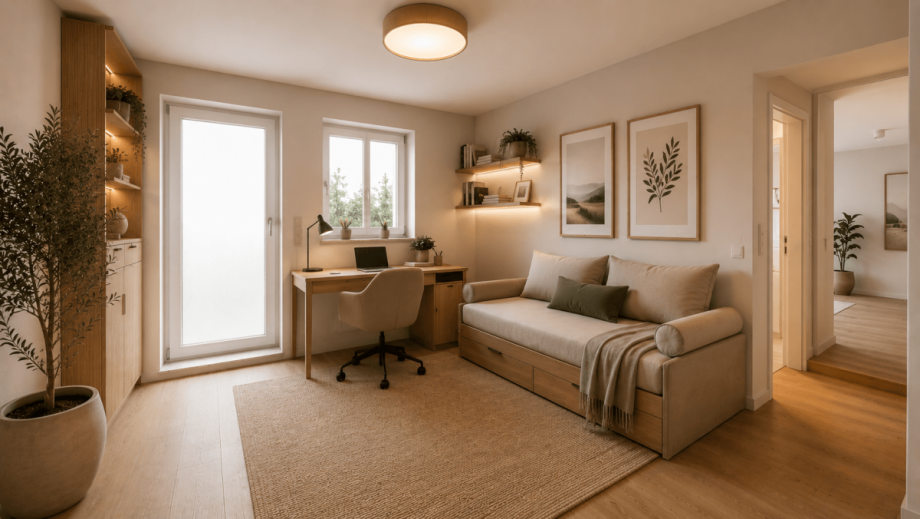 Visualisierung Aufenthaltsraum Souterrain Erdgeschosswohnung M�nchen