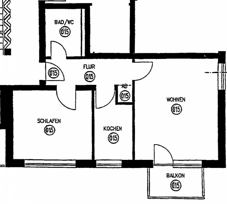 Grundriss WHG 15 Etagenwohnung M�nchen