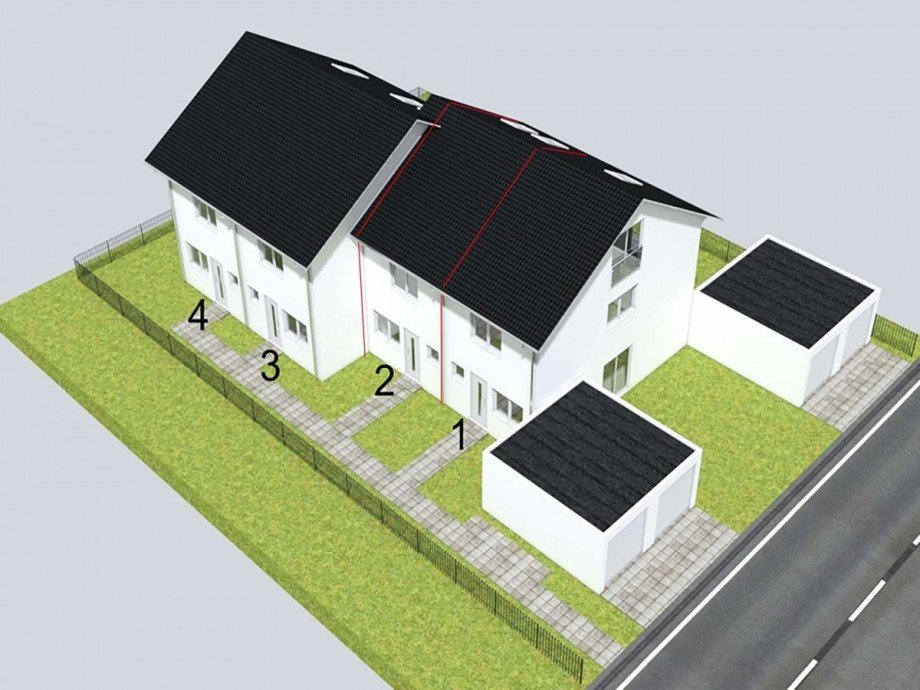 Vogelperspektive Reiheneckhaus M�nchen