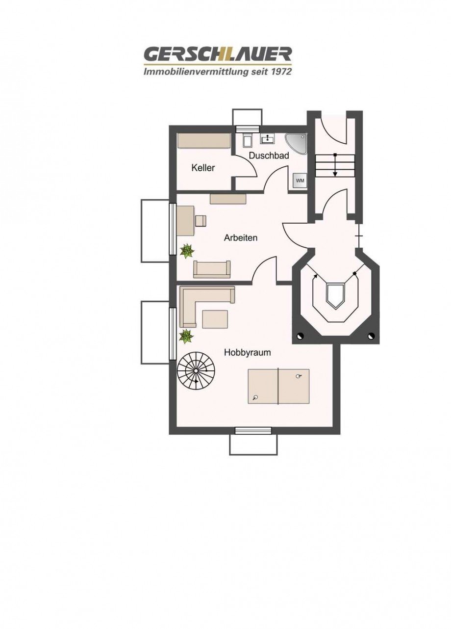 Grundriss Souterrain Terrassenwohnung Gauting