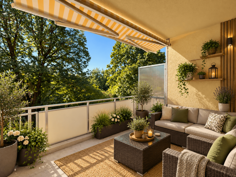 sch�ner gro�er Balkon KI generiert M�nchen Etagenwohnung Sonnige 2 Zi.-Whg. mit gro�em S�dbalkon in Perlach und Stellplatz