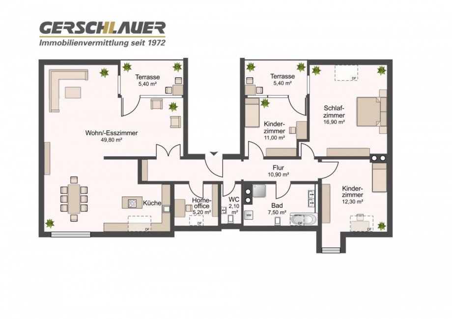 Grudriss nach Sanierung Dachgeschosswohnung M�nchen