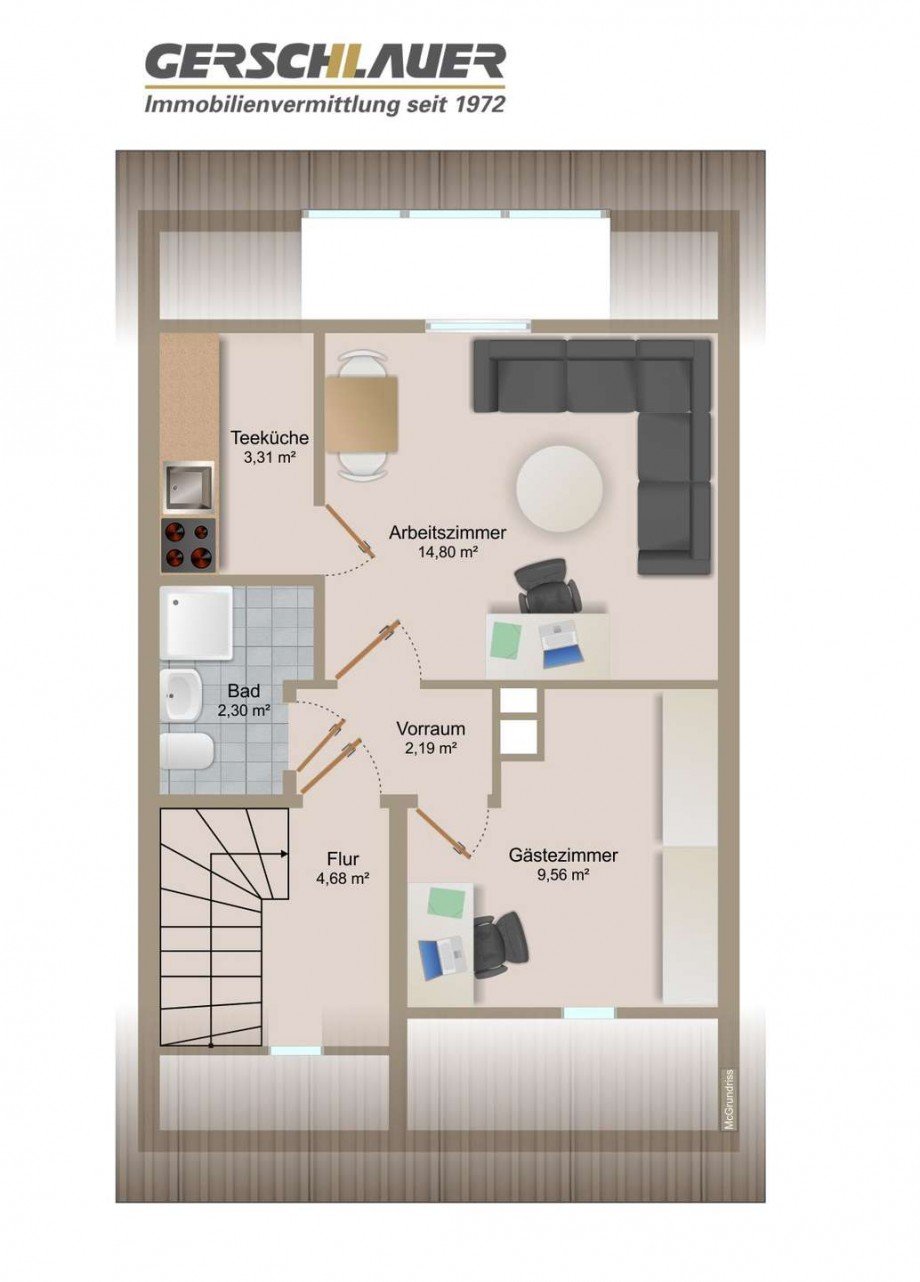 Grundriss_DG Reihenendhaus M�nchen