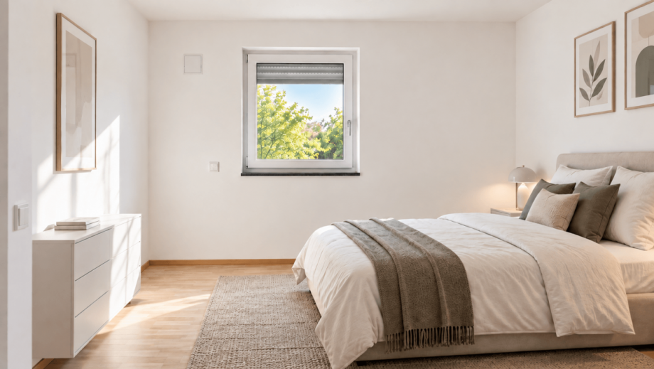 Schlafzimmer-Visualisierung Dachgeschosswohnung M�nchen