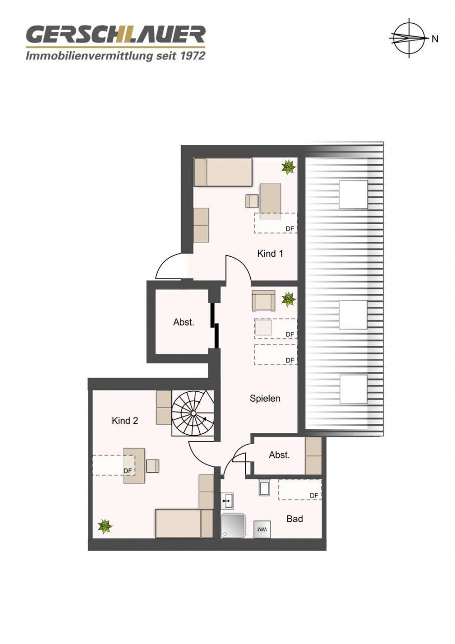 Grundriss obere Ebene Maisonettewohnung M�nchen