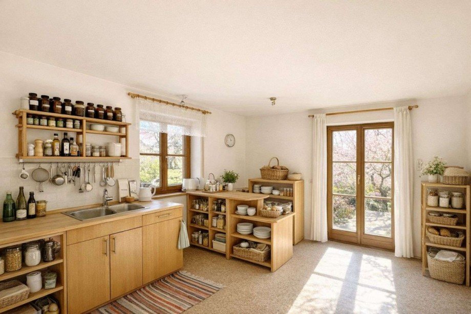 Helle K�che mit Gartenaussicht Zweifamilienhaus Tutzing