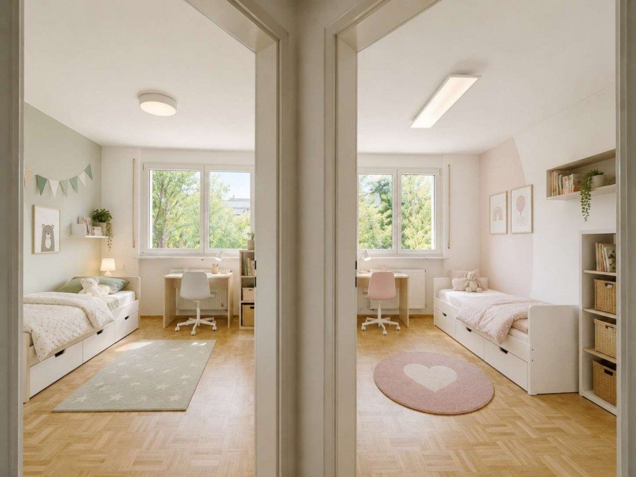 Kinderzimmer gestaged nebeneinander Reihenmittelhaus Neuried