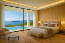 Schlafzimmer mit Blick auf den Gardasee Exklusive Villa mit Privat-Resort-Charakter in Bestlage am Gardasee