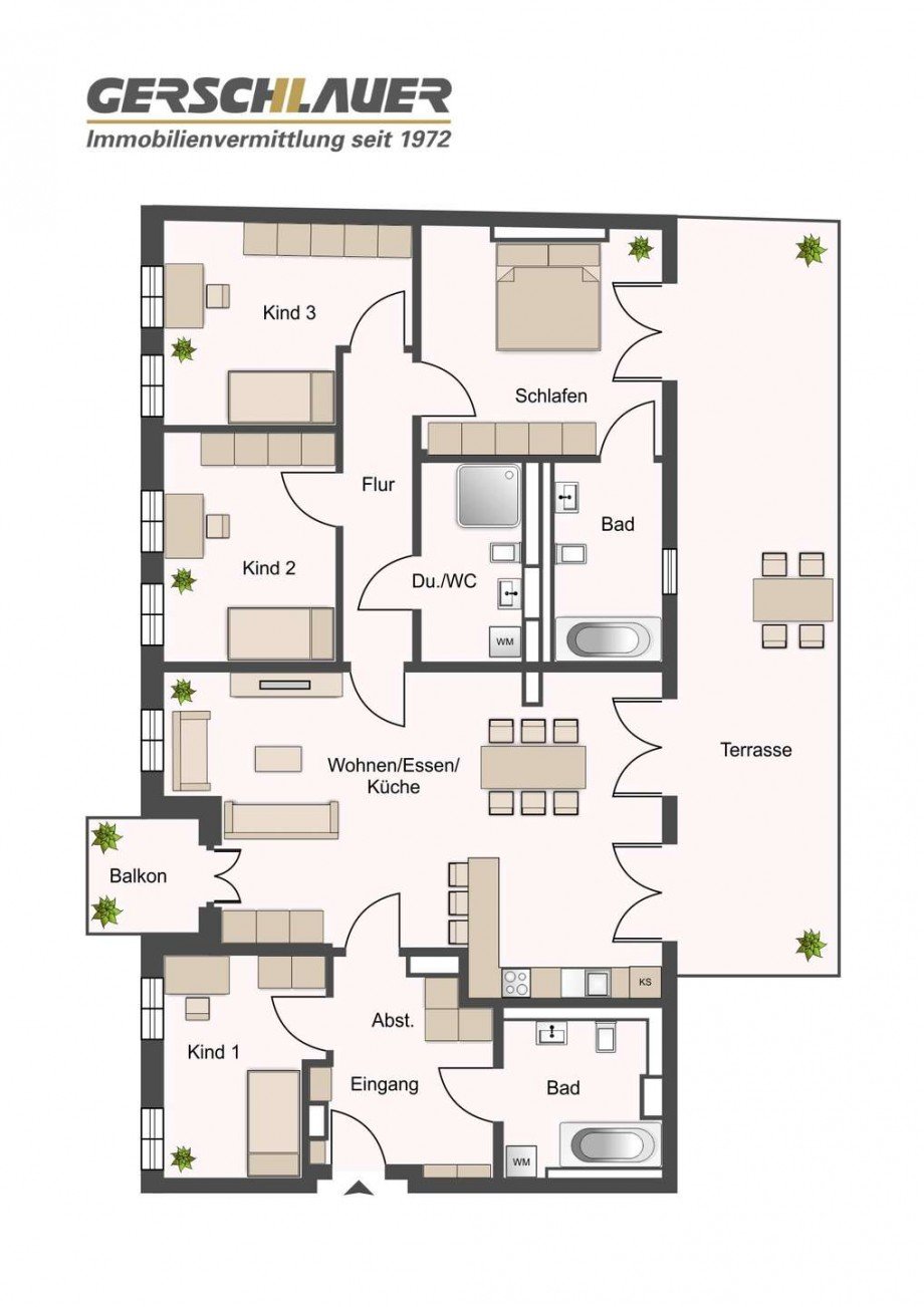 Grundriss Dachgeschosswohnung M�nchen