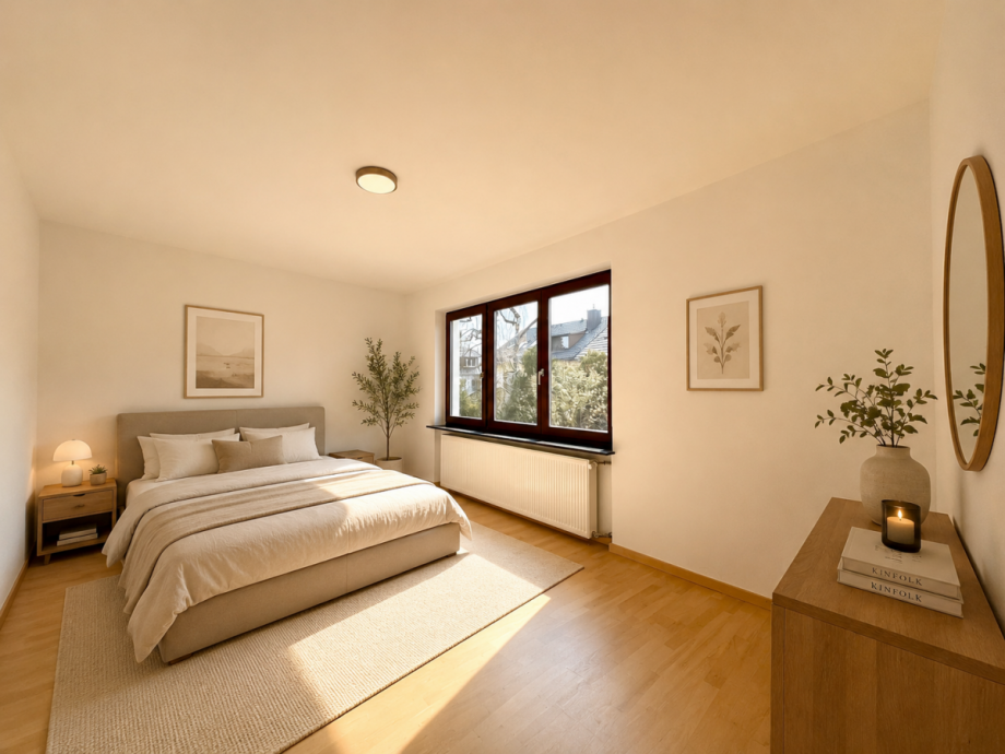 Beispiel Visualisierung Schlafzimmer 1. OG Reihenendhaus M�nchen