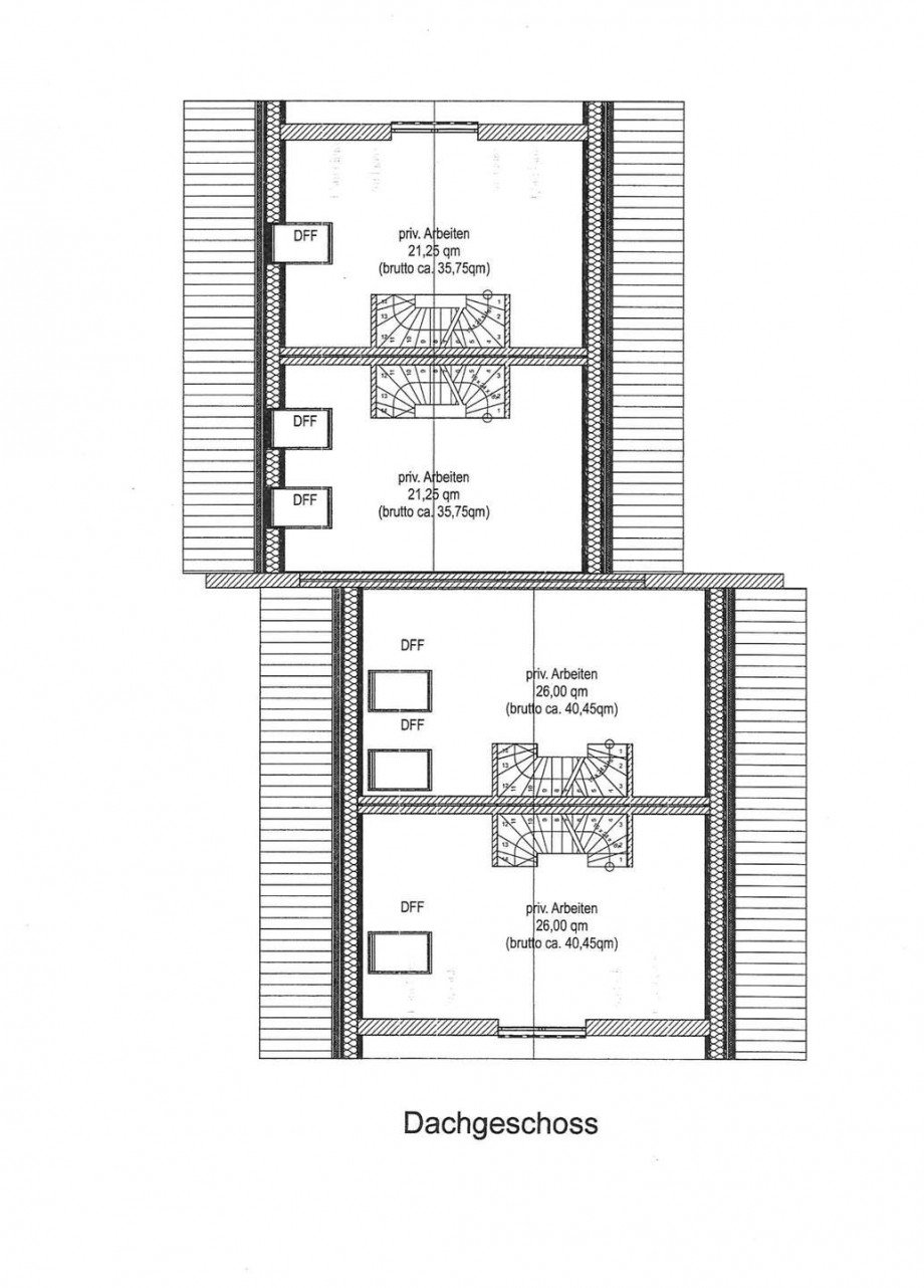 Grundriss Dachgeschoss Reiheneckhaus M�nchen