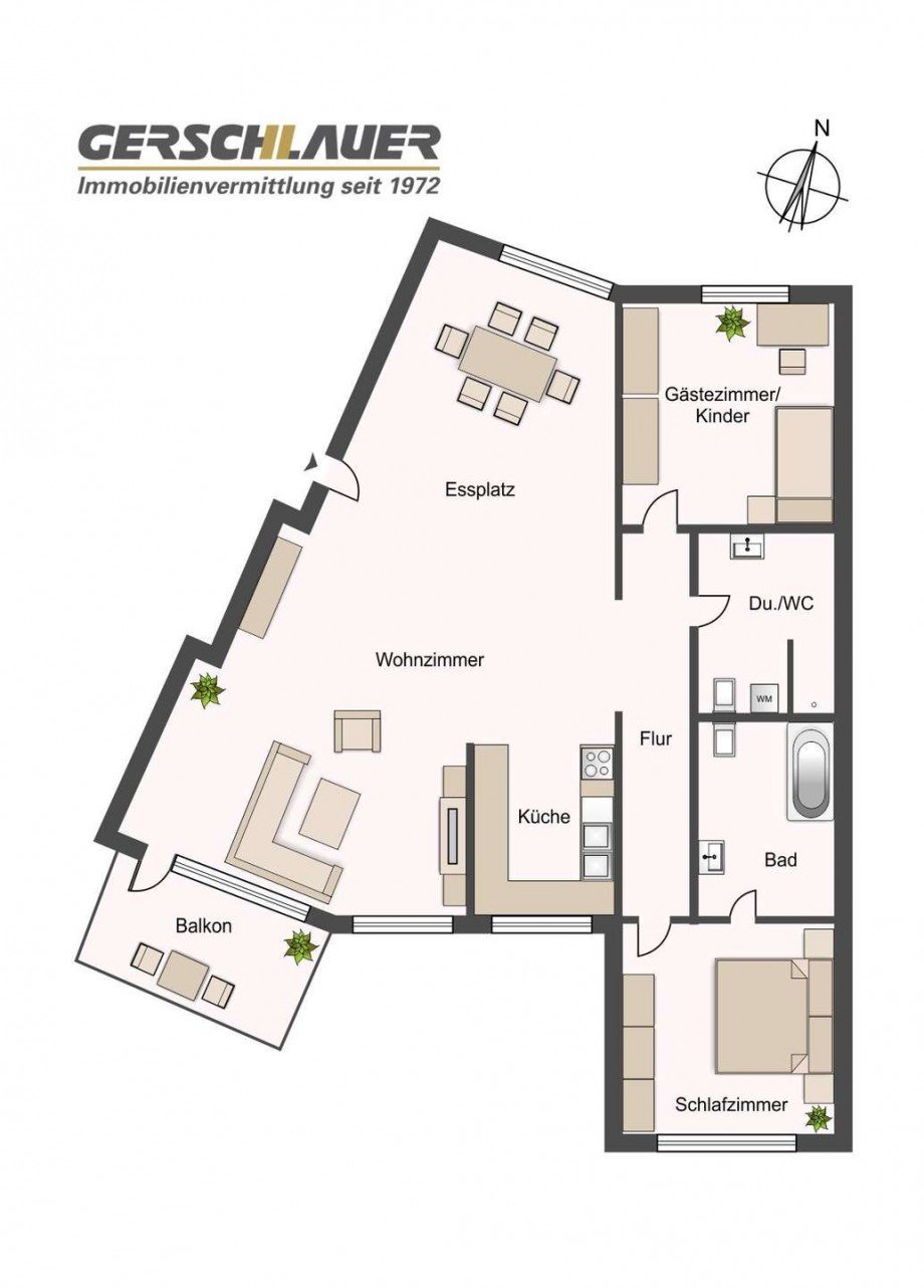 Grundriss Dachgeschosswohnung M�nchen