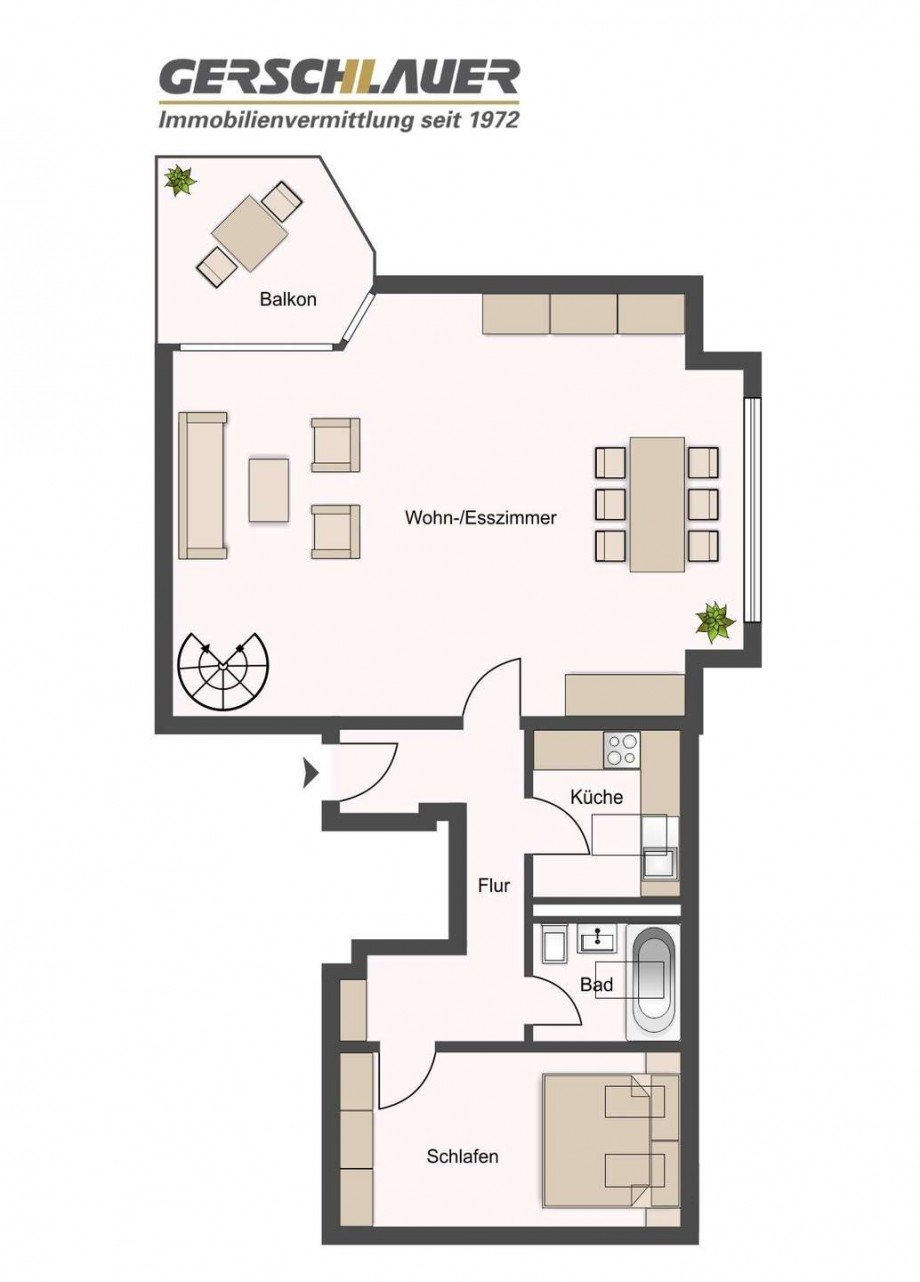 Grundriss zweites Obergeschoss Dachgeschosswohnung M�nchen