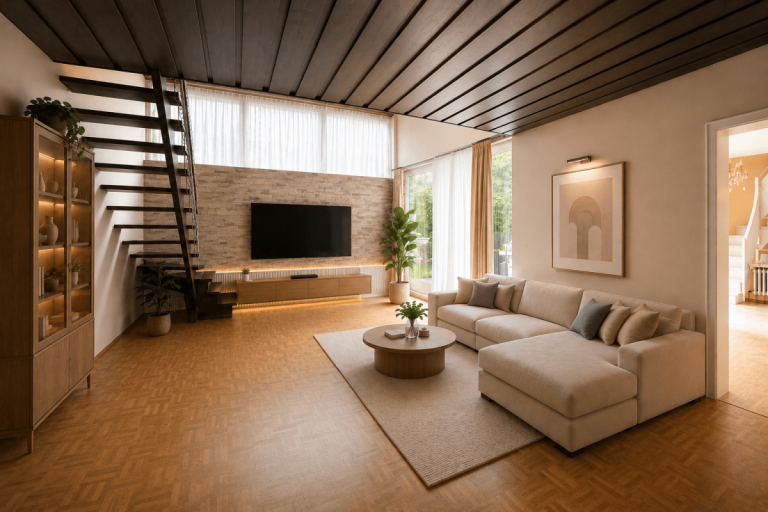 Visualisierung Wohnbereich M�nchen - Deutschland - Bayern - Landkreis M�nchen - Stadt M�nchen - M�nchen S�d - Sendling Einfamilienhaus Charmantes Architektenhaus mit idyllischem Garten in Sendling