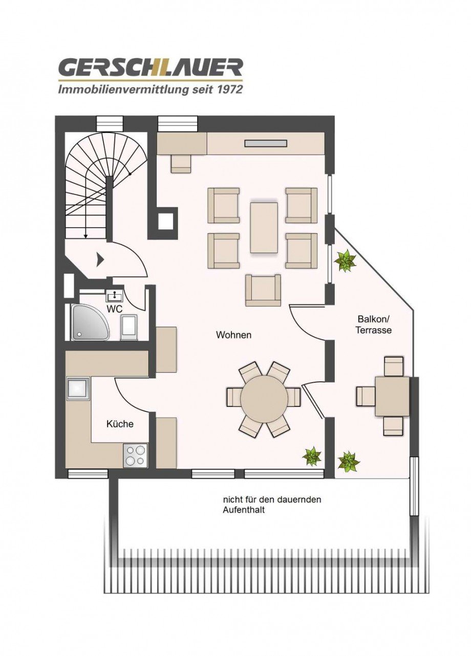 Grundriss Obergeschoss Maisonettewohnung M�nchen