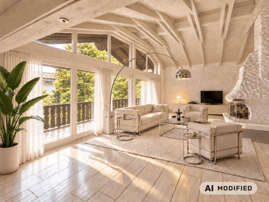 Visualisierung mit KI _ so k�nnte Ihr neues Studio / Galerie aussehen. Kein Ist-Zustand. Einfamilienhaus Geretsried