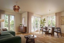 Gem�tliches Wohnzimmer 606/ Gro�z�gige 4-Zimmer-Wohnung mit zwei Balkonen im 1.OG
