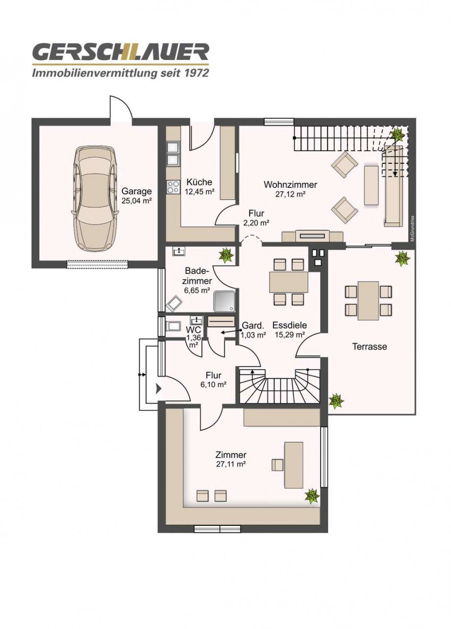 Grundriss EG Einfamilienhaus M�nchen