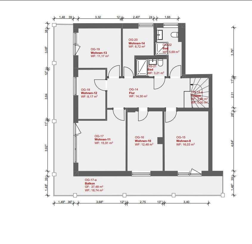 Obergeschoss mit gro�em Balkon Maisonettewohnung M�nchen