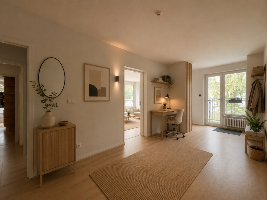 Beispiel M�blierung Eingangsbereich Dachgeschosswohnung M�nchen