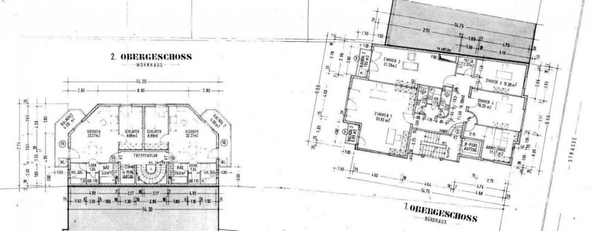 Grundriss 2. Obergeschoss Mehrfamilienhaus M�nchen