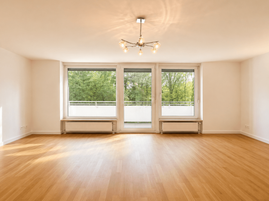 Wohnzimmer unm�bliert Etagenwohnung M�nchen