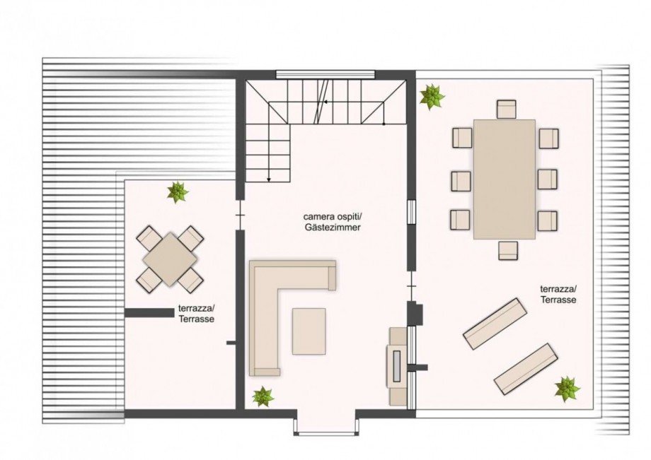 Grundriss Dachgeschoss Einfamilienhaus Gardone Riviera